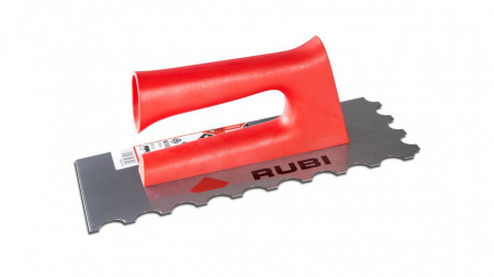 Gletiera dintata (R-10mm) din otel cu maner din plastic - Rubi