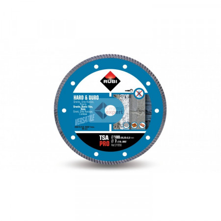 Disc diamantat pt. materiale foarte dure 180mm, TSA 180 Pro - RUBI-31956