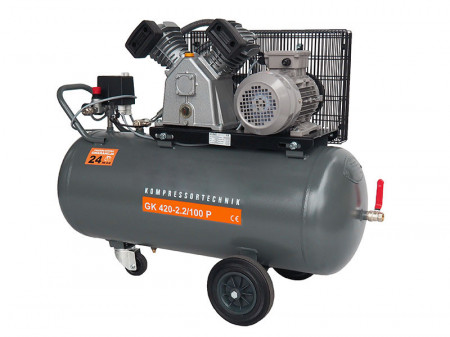 Compresor de aer profesional cu piston - 2,2kW, 420 L/min, 10 bari - Rezervor 100 Litri - WLT-PROG-420-2.2/100A