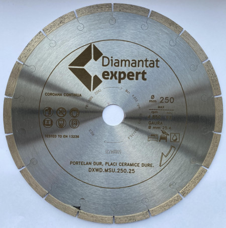 Disc DiamantatExpert pt. Portelan dur, Placi ceramice dure 250x25.4 (mm) Ultra Premium - DXWD.MSU.250.25