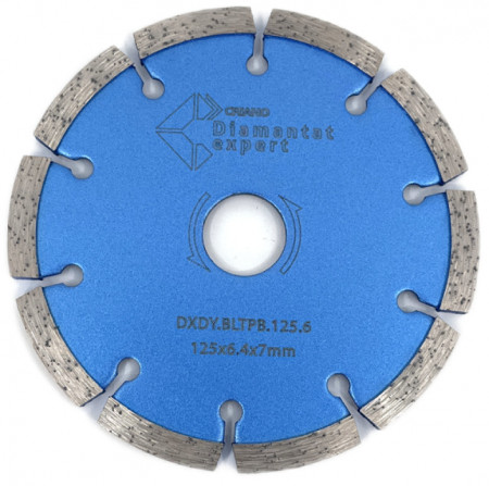 Disc diamantat pentru taiere de rosturi de dilatare in Beton si Sapa 125x22,2mm cu grosime de 6,4mm Standard Profesional - BlueLine - DXDY.ROST.125.6