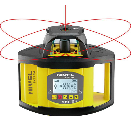 Nivelă laser rotativă cu fascicul roșu (2 planuri, pantă digitală), NL540R - Nivel System