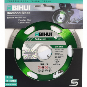Disc Diamantat subtire pt. Portelan, Placi ceramice 115x22.2 (mm) Super Premium - BIHUI-DCDS115 - Img 5