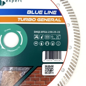 Disc DiamantatExpert TURBO pt. Beton Ranforsat Usor, Materiale de constructii 230x25,4/22.23(ring) (mm) taiere uscata sau umeda, Blue Line Profesional - DXQZ.BTGU.230.25-22 - Img 2