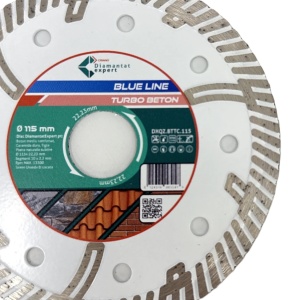 Disc DiamantatExpert TURBO Segmentat pt. Beton Ranforsat Usor, Materiale de constructii 115x22.23 (mm) taiere uscata sau umeda, Blue Line Profesional - DXQZ.BTTC.115 - Img 3