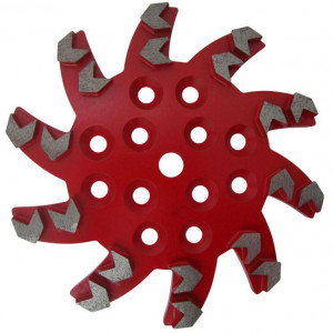 Disc stea cu segmenti diamantati pt. slefuire pardoseli - segment mediu - Rosu - 250 mm - prindere 19mm - DXDH.8501.250.13.43 - Img 1