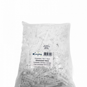 Distantiere tip T ( Teuri ) pt. placi - gresie si faianta - Rost 10 mm - 250 buc - XLEV-TST10-250 - Img 1
