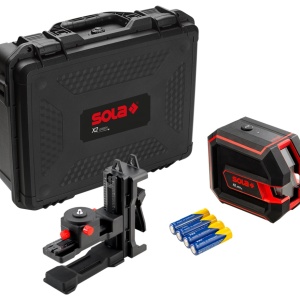 Laser verde, cu linii în cruce si punct, X2 GREEN Professional - distanta 30m, (adaptor si valiza incluse) - Sola-71014101 - Img 1