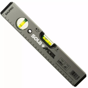 Nivela cu bula ( Boloboc ) cu profil tubular aluminiu BAUPRO 30 cm - Sola-69060301 - Img 5