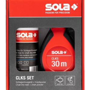 Set aparat de trasat cu sfoară si tub creta albastra CLKS, 30m + 230g - Sola-66114143