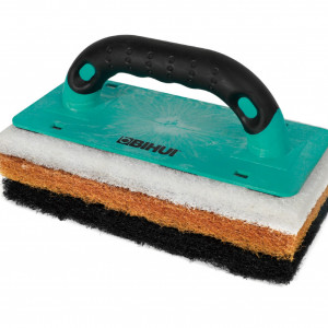 Set Dristi cu Burete / Tampon pentru curatare (1 maner, 3 baze), 250x120mm - BIHUI-CSPK4 - Img 2