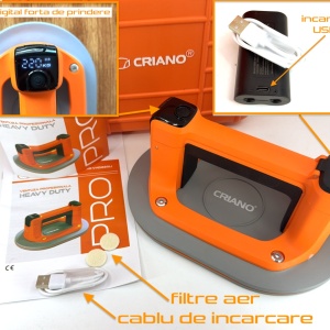 Ventuza Profesionala Heavy-Duty automata cu Vacuum Electrica display Digital, pentru placi, capacitate max. 220kg CRIANO - CNO-VHD220Li - Img 16
