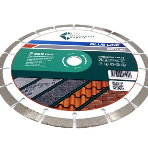 Disc DiamantatExpert pt. Beton, Materiale constructii 250x25,4 (mm) taiere uscata sau umeda, Blue Line Profesional - DXQZ.BCON.250.25 - Img 2