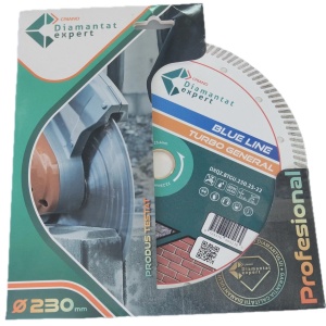 Disc DiamantatExpert TURBO pt. Beton Ranforsat Usor, Materiale de constructii 230x25,4/22.23(ring) (mm) taiere uscata sau umeda, Blue Line Profesional - DXQZ.BTGU.230.25-22 - Img 3