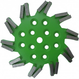 Disc stea cu segmenti diamantati pt. slefuire pardoseli - segment mediu - Verde - 250 mm - prindere 19mm - DXDH.8501.250.11.43 - Img 1