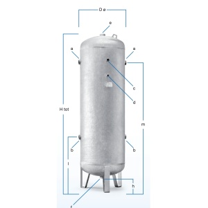 Rezervor de aer vertical vopsit (fara kit accesorii) - 5000 litri, max. 11.5 bari - ABAC-V5000-11.5B-PAINT - Img 2
