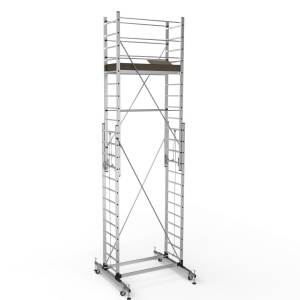 Schela mobila aluminiu telescopica 2x3,5(m), inaltime lucru 7 metri, o platforma 1,6x0,6(m), max 200kg/mp - CNO-SME-MEGA7
