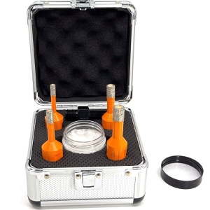 Set carote diamantate pt. gresie portelanata & piatra - diam. 6, 8, 10, 12 mm - 3DTECH - Super PREMIUM - DXDY.NEODRILL.MiniSet - Img 2