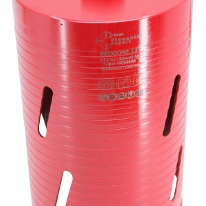 Carota diamantata Super PREMIUM ø127mm x 180mm x M16 pentru gaurire Beton armat, Zidarie, Granit - DXQZ.REDCORE.127 - Img 6