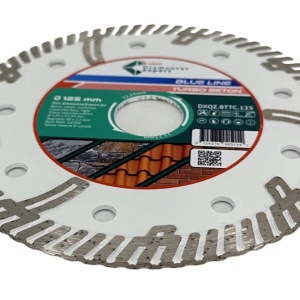 Disc DiamantatExpert TURBO Segmentat pt. Beton Ranforsat Usor, Materiale de constructii 125x22.23 (mm) taiere uscata sau umeda, Blue Line Profesional - DXQZ.BTTC.125 - Img 2