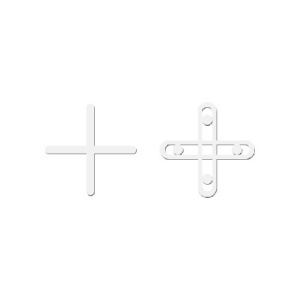 Distantieri cruce pentru placi de gresie, faianta si placi, rost 2mm, 250buc - BIHUI-TSC2250
