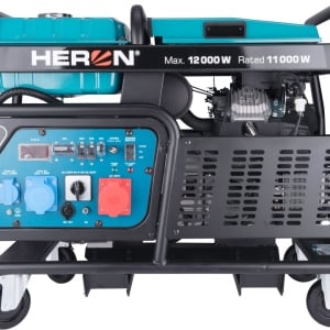 Generator de curent trifazat 12 kW - benzina, 400V, pornire electrica, AVR - Heron-8896431