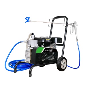 Pompa de vopsit si zugravit AIRLESS cu Motor termic si Diafragma Profesionala cu Carucior - Complet Echipata 1/4" , 5.5CP, 5.5L/min - WP-APSG5 - Img 2