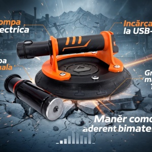 Ventuza Profesionala cu pompa electrica de vid pentru manipulare placi rugoase sau fine - Ø200mm, 160kg - CNO-VECO120LION - Img 5