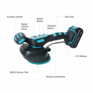 Vibrator profesional cu ventuza si variator de turatii digital pt. placi ceramice - BIHUI-LFTBA - Img 6