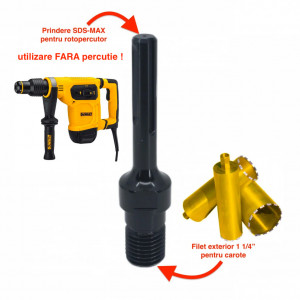 Adaptor carote 1 1/4" pentru utilizare la masini cu prindere SDS-MAX - DXDY.ADA.SDSMAX114 - Img 5