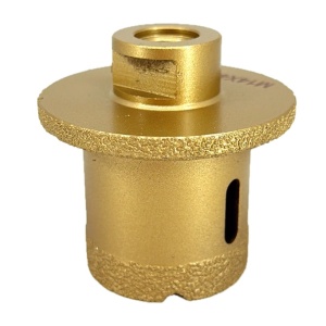 Carota Diamantata pentru ventil scurgeri in gresie portelanata, piatra, compozit, - diam. 45mm, 65mm 45° - Premium - DXDY.GOLDrill.45-6545deg