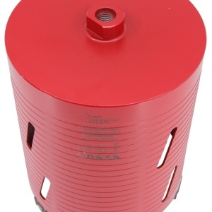 Carota diamantata Super PREMIUM ø162mm x 180mm x M16 pentru gaurire Beton armat, Zidarie, Granit - DXQZ.REDCORE.162 - Img 3