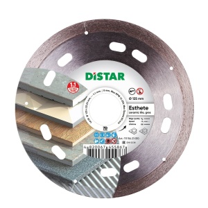 Disc diamantat DiStar Esthete foarte subtire pt. Gresie portelanata, placi ceramice - 125x22.23 (mm) Ultra Premium - DiStar-11115421010 - Img 2