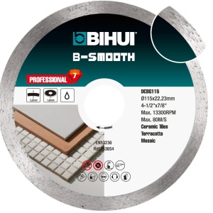 Disc Diamantat pt. taiat placi ceramice, uz universal, 115x22.23 (mm) Profesional - BIHUI-DCBG115