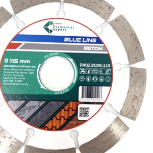Disc DiamantatExpert pt. Beton, Materiale constructii 115x22.23 (mm) taiere uscata sau umeda, Blue Line Profesional - DXQZ.BCON.115 - Img 3