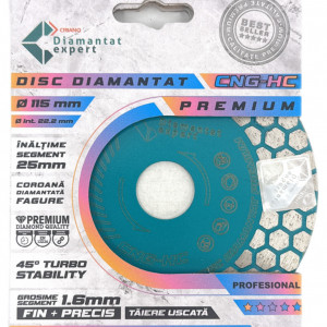 Disc DiamantatExpert pt. taiere si slefuire - Gresie si Placi dure 115x22.23 (mm) Premium - DXDY.CNG-HC.115 - Img 5