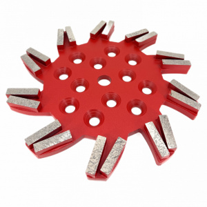 Disc stea cu segmenti diamantati pt. slefuire pardoseli - segment fin - Rosu - 250 mm - prindere 19mm - DXDY.8501.250.11.63 - Img 5