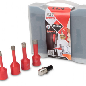 Kit carote diamantate Mini DryGres 6, 8, 10, 12mm, 4 buc. - RUBI-50938 - Img 1