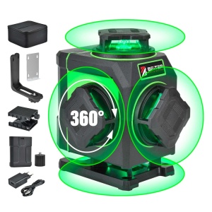 Nivela Laser Verde 4x360°, capuri laser rotative, raza de actiune 20m - Beiter TED-4DT - Img 2