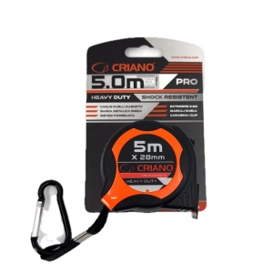 Ruleta Magnetica Heavy-Duty banda metalica cu dublu marcaj, ranforsata anti-shock si carabina, 5m x 28mm - CNO-RUL5X28-HD - Img 8