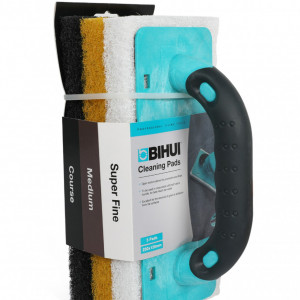 Set Dristi cu Burete / Tampon pentru curatare (1 maner, 3 baze), 250x120mm - BIHUI-CSPK4 - Img 5