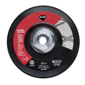 Disc lamelar diamantat pt. slefuit granit, gresie, portelan, sticla - #100/120, Ø125mm, M14 - RUBI-32938
