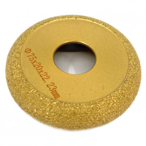 Freza diamantata pentru profilare granit, marmura, gresie, Profil Semicerc Interior, 75x22,23 #45