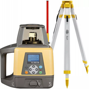 Pachet Nivela laser rotativa de constructie multifunctionala RL-200 2S (panta digitala-2 axe), cu trepied si stadie - Topcon - Img 1