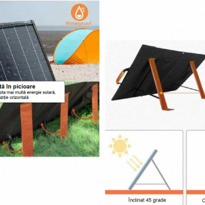 Panou solar portabil din siliciu monocristalin cu eficiență ridicată 220W - CNO-PS220W - Img 3