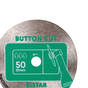 Disc diamantat ButtonCut ultra-subtire pt. mini-polizoare, pt. portelan, 50x0,8x5,8 (mm) cu ax prindere 3.2-3.0F, Super Premium - DiStar-11120159106 - Img 5