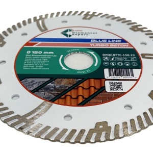 Disc DiamantatExpert TURBO Segmentat pt. Beton Ranforsat Usor, Materiale de constructii 150x22.23 (mm) taiere uscata sau umeda, Blue Line Profesional - DXQZ.BTTC.150 - Img 3
