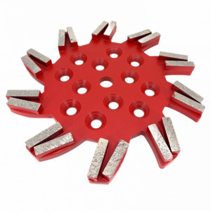 Disc stea cu segmenti diamantati pt. slefuire pardoseli - segment fin - Rosu - 250 mm - prindere 19mm - DXDY.8501.250.11.63 - Img 2