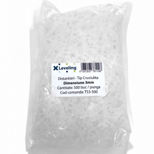 Distantiere ( Cruciulite ) pt. placi - gresie si faianta - Rost 3 mm - 500 buc - XLEV-TS3-500 - Img 1