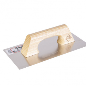 Gletiera din inox cu muchii ascutite, maner de lemn, 30cm - Rubi-74948